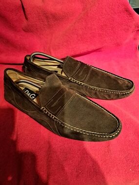 D&G Men’s Brown Suede Penny Loafers